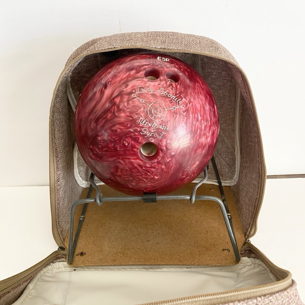 Vtg Brunswick Bowling Bag Retro Single Ball Rack Lavender Textile Inserts - Picture 13 of 13